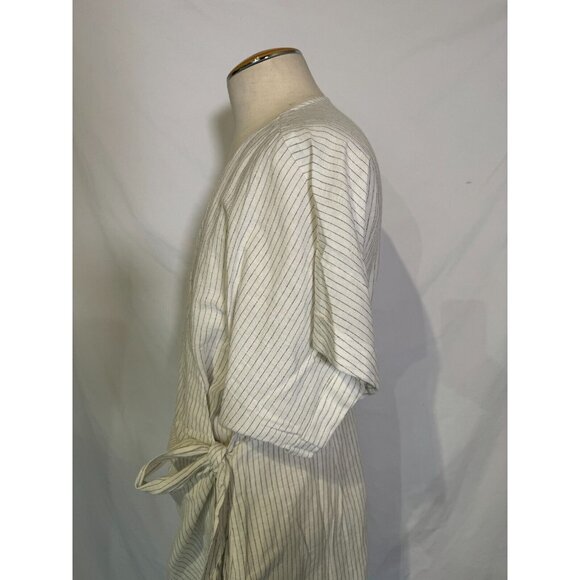 NWT Hudson North Linen Blend Wrap Comfy Stylish Belted Stripe Linen Dress Sz 3XL - Picture 13 of 16